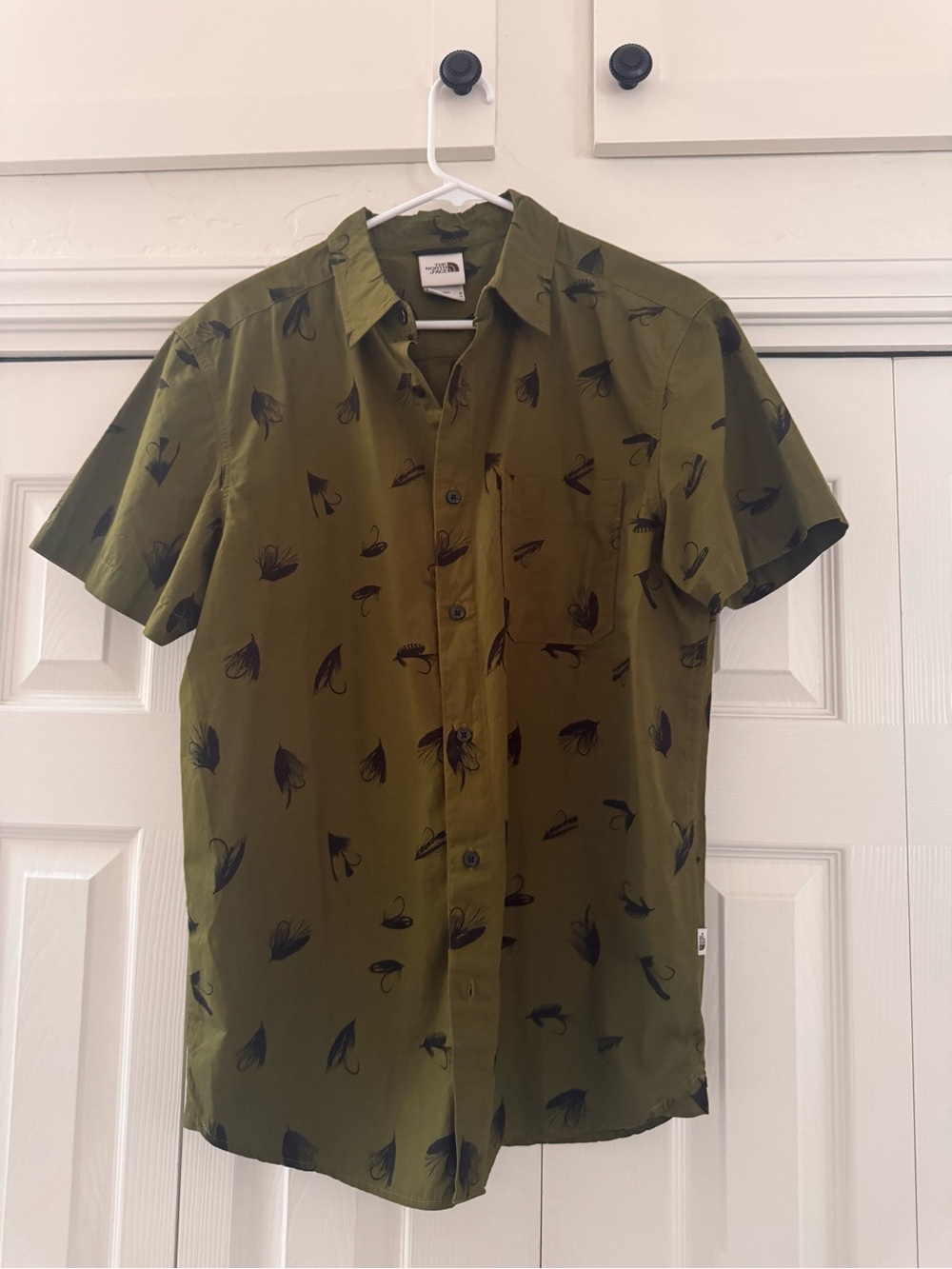 The North Face Olive Green Short Fly Fish Print